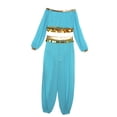 thumbnail image 4 of inhzoy Kids Girls 2-Piece Belly Dance Sequin Tassels Top & Pants Carnival Performance Outfit Turquoise 12, 4 of 6