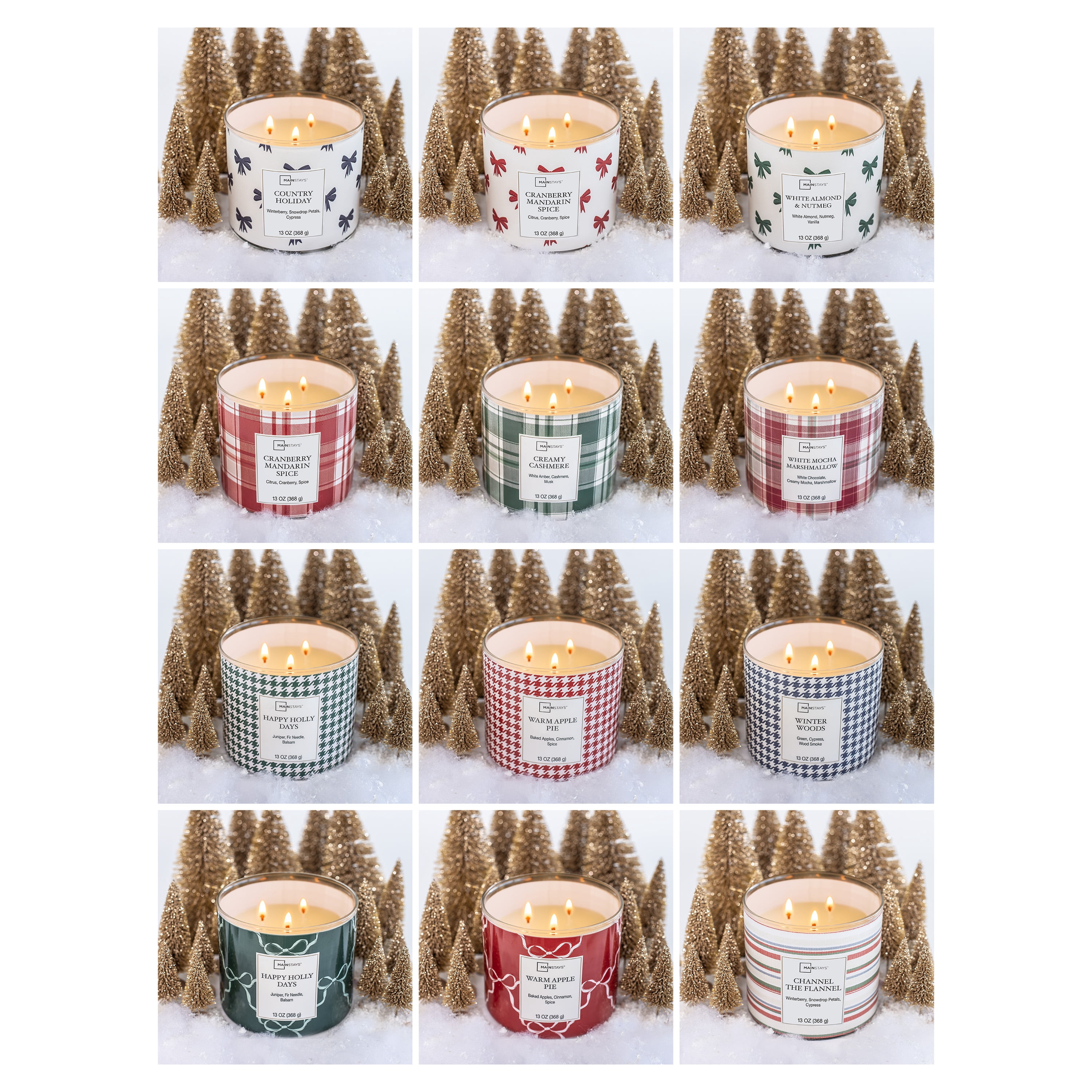 Mainstays Channel the Flannel Scented 3-Wick Candle, 13 oz.