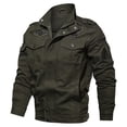 thumbnail image 2 of Nueva chaqueta cortavientos informal para exteriores de primavera y otoño de 2024, chaqueta militar ajustada con cuello alto para hombre, chaqueta bomber para hombre, 2 of 5