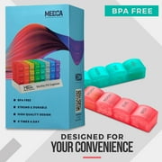 MEDca Monthly Pill Organizer - 32 Daily Cases, 4 Times a Day, Rainbow