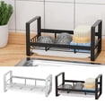 thumbnail image 4 of Waterproof Draining Rack Stainless Steel Sink Draining Rack Countertop Drying Rack with Tray Design Quick Drainage Anti-slip Punch-free Installation, 4 of 8