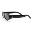 thumbnail image 3 of Womens Mod Narrow Rectangle Plastic Retro Sunglasses All Black, 3 of 4
