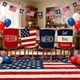 thumbnail image 1 of YiJuHui Independence Day Chair Covers Set of 4, Patriotic Memorial Day 4th of July Decorations for Home Kitchen Dining Party, Reusable Polyester Holiday Chair Back Covers, Flag Theme Party Supplies, 1 of 7