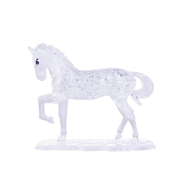 MagiDeal Caballo Asamblea Bloques Juguetes Intelectuales Zulema Rompecabezas de cristal 3D