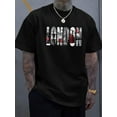 thumbnail image 1 of Camiseta informal holgada con estampado vibrante de Londres - Camiseta de verano de manga corta para hombre - Cuello redondo cómodo, moda versátil para el día a día, camiseta esencial para primavera y, 1 of 7