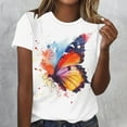 thumbnail image 2 of Blouses pour Femmes, Blouse à Manches Courtes Imprimée Mode Féminine Col Rond T-Shirt Décontracté, 2 of 4