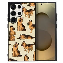 WIRESTER Shockproof Soft Rubber Cover Case for Samsung Galaxy S25 Ultra 6.8" 2025, German Shepherd Funny Playful Postures