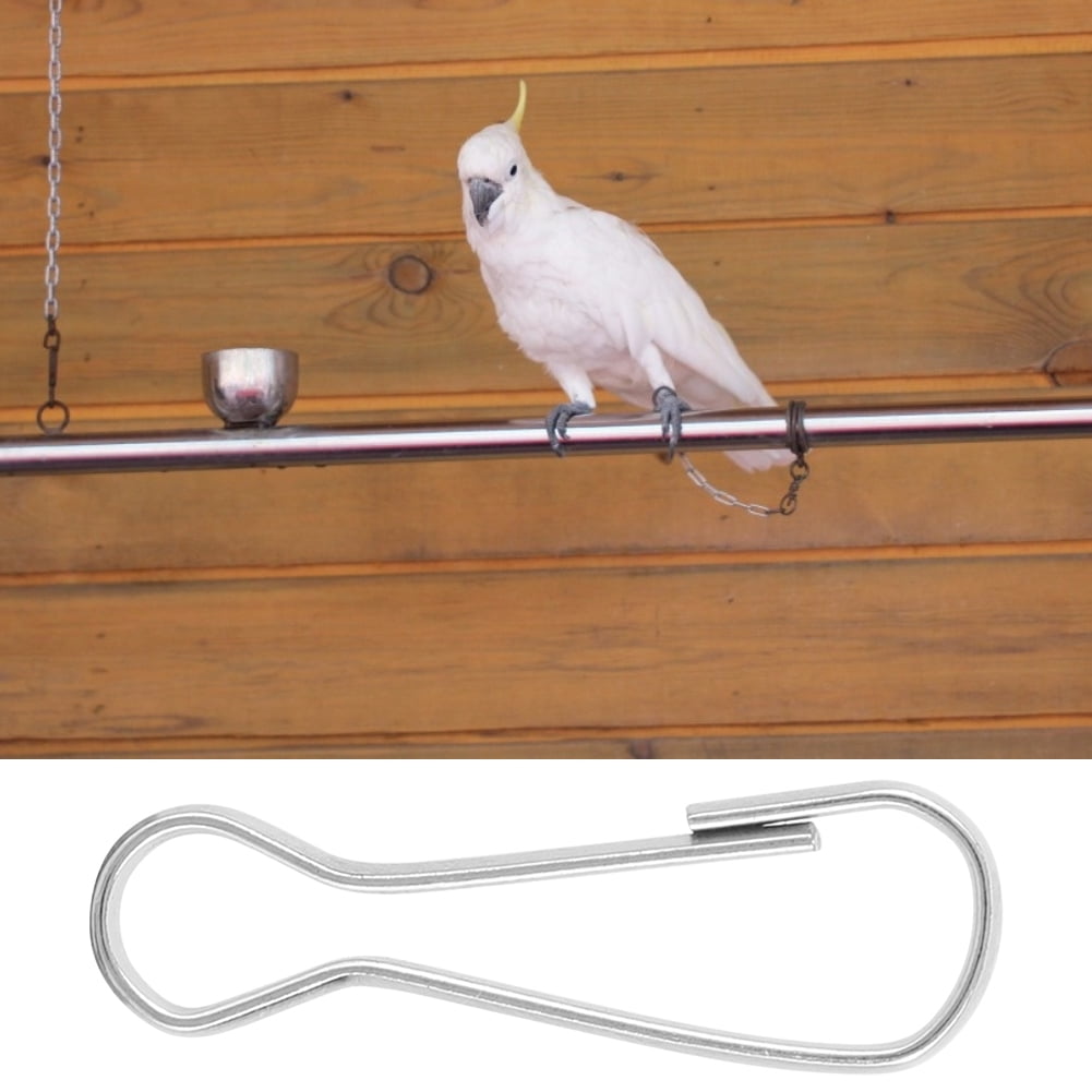 Yajisi 100PCS High Quality Stainless Steel Bird Accessories Hooks 32mm (1.26 inches) Thicken Durable Quick Link Parrots Cage Supplies Animal Toy Connector Value Pack Silver