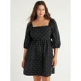 thumbnail image 6 of Free Assembly Women's Square-Neck Mini Dress with ¾ Sleeves, Sizes XS-XXXL, 6 of 8