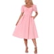 thumbnail image 1 of Vestido Vintage de Gingham para Mujeres Inspire Chic con Tirantes Espagueti, Off Shoulder, Vestido de Cuadros, Rosa, XS, 1 of 5