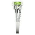 thumbnail image 3 of Clara Pucci 14K White Gold 2.32ct Peridot Solitaire with Accents Ring, 3 of 7