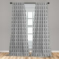 thumbnail image 4 of Ambesonne Retro Curtains, Circles in Triangles Pattern, Pair of 28"x63", Charcoal Grey Pale Grey, 4 of 4