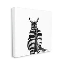 Stupell Industries Zebra Butt Behind Black White Minimal Drawing Canvas Wall Art Design by Victoria Borges, 30" x 30"