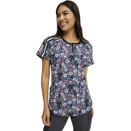 

Heartsoul Break On Through Scrubs Top For Women Round Neck Plus Size HS831 3XL Ditsy Garden