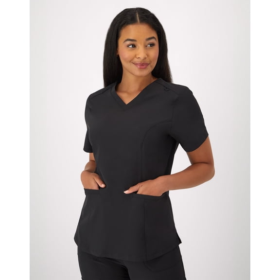Hanes Comfort Fit Scrubs Women’s V-Neck Scrub Top New Ebony XS
