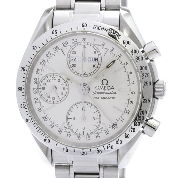 Pre-Owned OMEGA Speedmaster Triple Date Steel Automatic Watch 3521.30 Polished