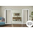 thumbnail image 3 of Sturdy Double Barn Door 36 x 80 inches | Lucia 2566 White Silk Clear Glass | 13FT Rail Hangers Heavy Set | Solid Panel Interior Doors, 3 of 6