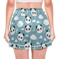 thumbnail image 2 of Women's Silk Pajama Shorts Cute Panda Cloud Pajama Shorts Women's Casual Pajama Shorts with Pockets, 2 of 6