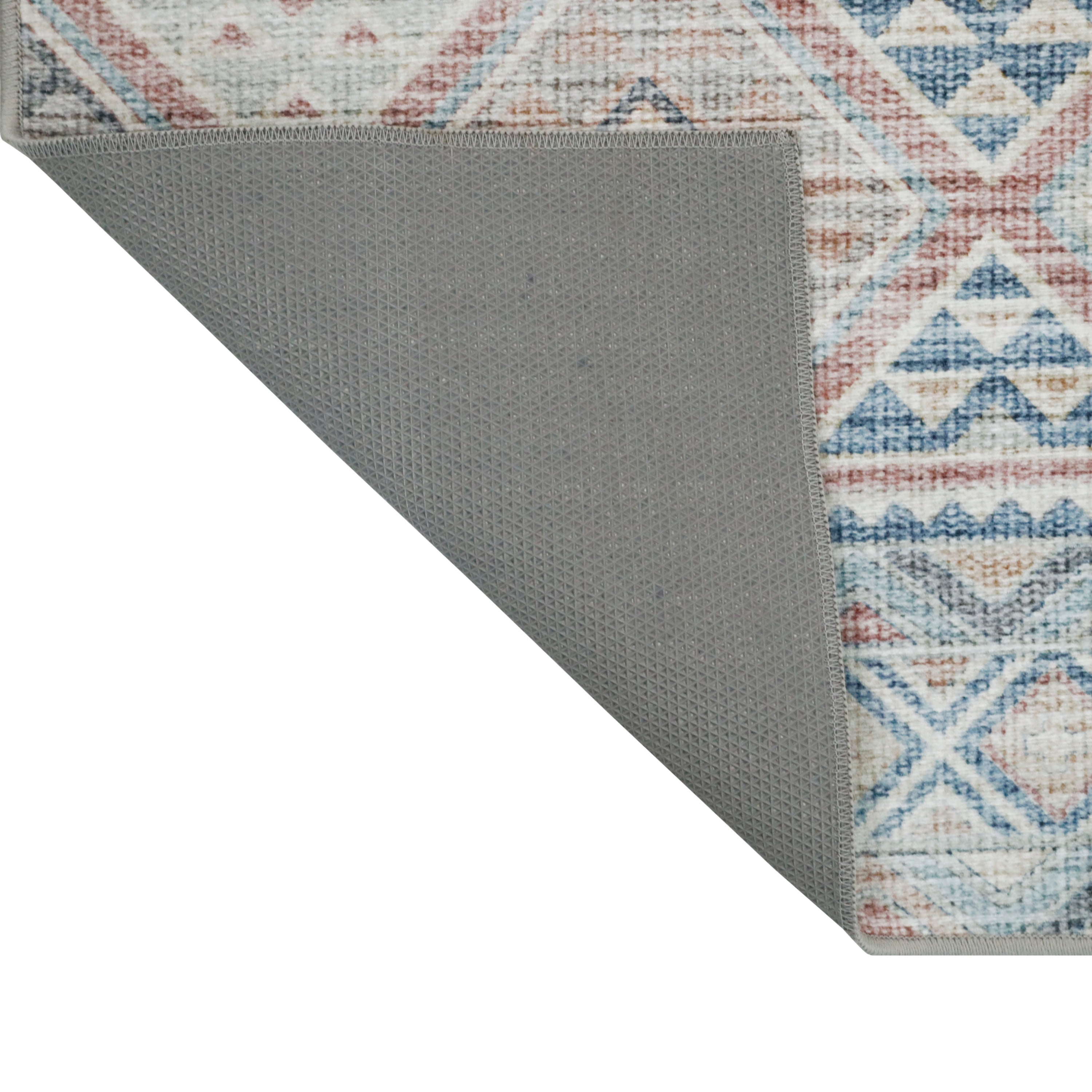 Washable Skid-Resistant Area Rug Geometric Pink 8' x 11'