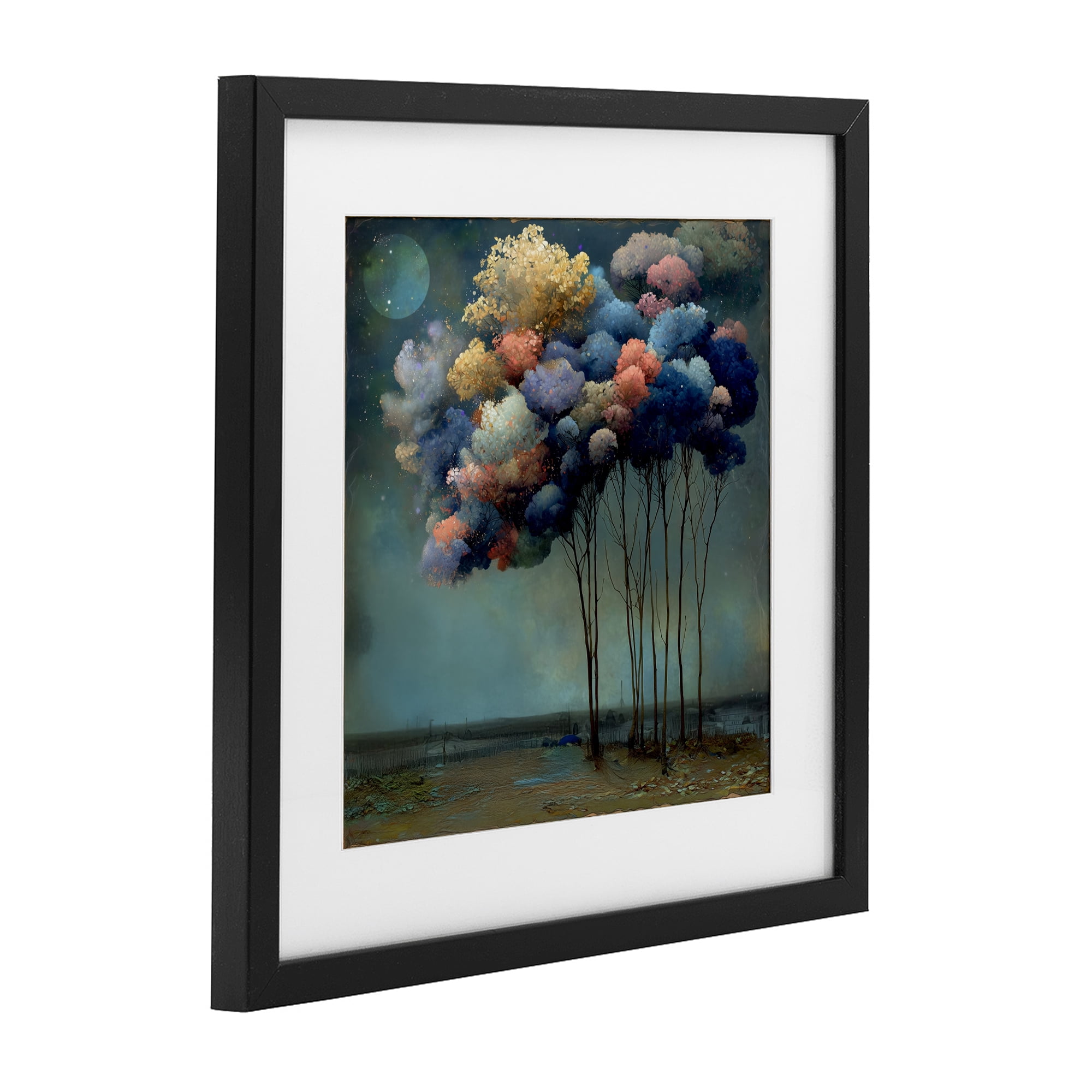 Stupell Industries Dreamy Sky Trees Surrealism Black Framed Print Under Glass, design by Annabelle Hall