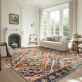 thumbnail image 1 of SHILIU-Area Rug 6x9 Machine Washable Western Aztec Rug Non Slip Low Pile Print Pattern Indoor Carpet for Living Room Bedroom Dining, Orange Brown, 1 of 4