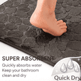 thumbnail image 4 of Bathroom Rugs Sets 2 Piece , Minimalist, Non Slip Washable Bath Mat and U-Shaped Toilet Rug (Gray), 4 of 6
