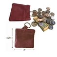 thumbnail image 2 of SILVERFEVER Leather Coin Purse Change Holder Squeeze Spring Closure Pouch w Key Ring, 3.5" by 3.5" - Great Gift for Men Women, 2 of 4