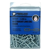 #4 Straight Link Coil Chain, 10', Zinc, Peerless Chain Company, #4820535