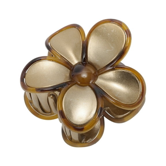 Unique Bargains 1 Pc Five-petal Flower Hair Clips for Home Gold Tone