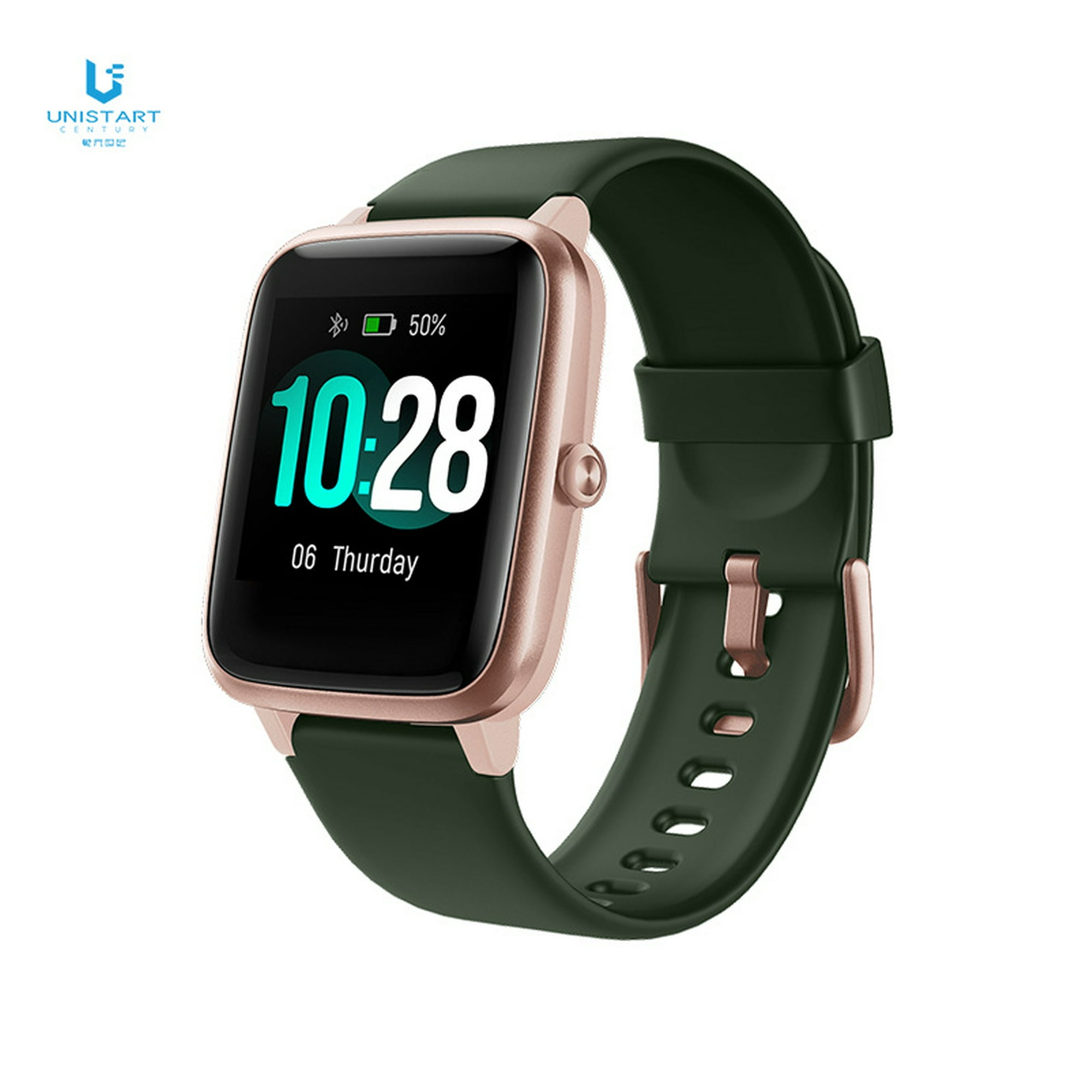 Move VeryFitPro Smart Watch IP68 Waterproof Fitness Tracker Heart Rate Monitor Step Counter ID205LGreen Gold