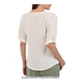 thumbnail image 2 of Blusa George para Mujer, Blusa Manga Amplia 3/4 Cuello Redondo Blanco Talla G, 2 of 4