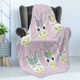 thumbnail image 4 of Unicorn Party Soft Flannel Fleece Throw Blanket, Muted Toned Backdrop Colorful Childish Cartoon Animal Design, Cozy Plush for Indoor and Outdoor Use, 60" x 80", Multicolor, by Ambesonne, 4 of 5