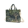thumbnail image 7 of FORMRS Womens Corduroy Tote Bag Crossbody Shoulder Handbag with Pocket, Green Forest Scene, 7 of 7