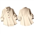 thumbnail image 3 of Camisa Informal de Moda para Mujer, con Botones, Cuello , Blusas Holgadas y Regulares, Blusas de Otoño Albaricoque XXL, 3 of 7