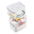 thumbnail image 2 of JIEMUCES Portable Medicine Storage Box Pill Organizer Large Capacity Multi-layer Design Transparent Medicine Case with Handle, 2 of 7