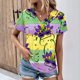 thumbnail image 1 of Fiudx Liquidación de Ofertas Flash Top Informal de Primavera y Verano de Manga Corta con Cuello En V para Mujer, 1 of 4