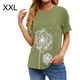 thumbnail image 1 of Camiseta Cuello Redondo Estampado Mujer Tops Poliéster Manga corta Tela de verano, Verde claro, XXL sidaley AP002414-20, 1 of 7