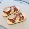 thumbnail image 4 of Odeerbi Toddler Kids Girls Beach Sandals Slip Resistant Prewalker Shoes Baby Summer Sandals New 2025 Fashion Slip Shoes Peep Toe Braid Sandals Brown, 4 of 5