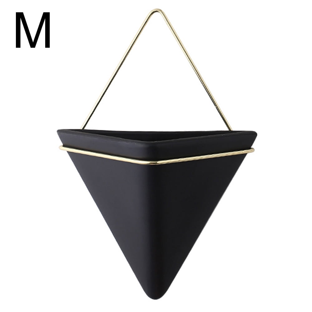 CAROOTU Simple Container Iron Vases Ceramic Self Water-Absorbing Planter Nordic Succulent Plant Wall Mounted