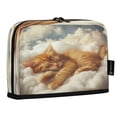 thumbnail image 2 of Standing Pencil Case with Base Large Capacity Stationery Pouch Pen Bag with Zipper for Women Men Orange Cat Sleeping on Clouds, 2 of 7