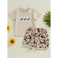 thumbnail image 4 of Toddler Baby Kids Boys Summer Outfits 3 6 12 18 24 Months 2T 3T Duck Embroidered Short Sleeve T-Shirts Elastic Waist Shorts 2Pcs Clothes Set, 4 of 9