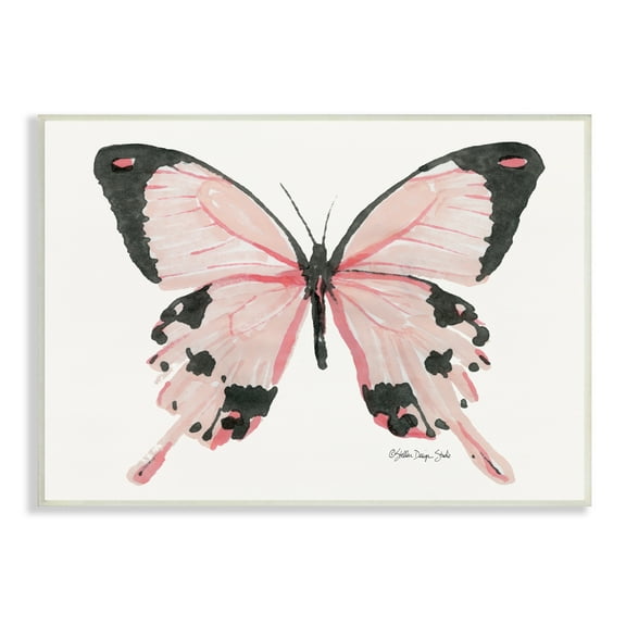 Stupell Industries Soft Pink Butterfly With Splatter Patterned Wings Animals & Insects Painting Unframed Art Print Wall Art, 10 x 15