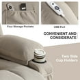 thumbnail image 5 of UHOMEPRO Power Lift Recliner Chair for Elderly, Electric Lift Chair with Heat & Gentle Massage, Compact Size for Seniors, USB Port, 2 Cup Holders, Living Room Recliner, Brown, 5 of 13
