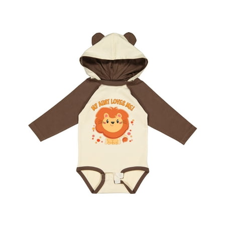 

Inktastic My Aunt Loves Me- Cute Lion Gift Baby Boy or Baby Girl Long Sleeve Bodysuit