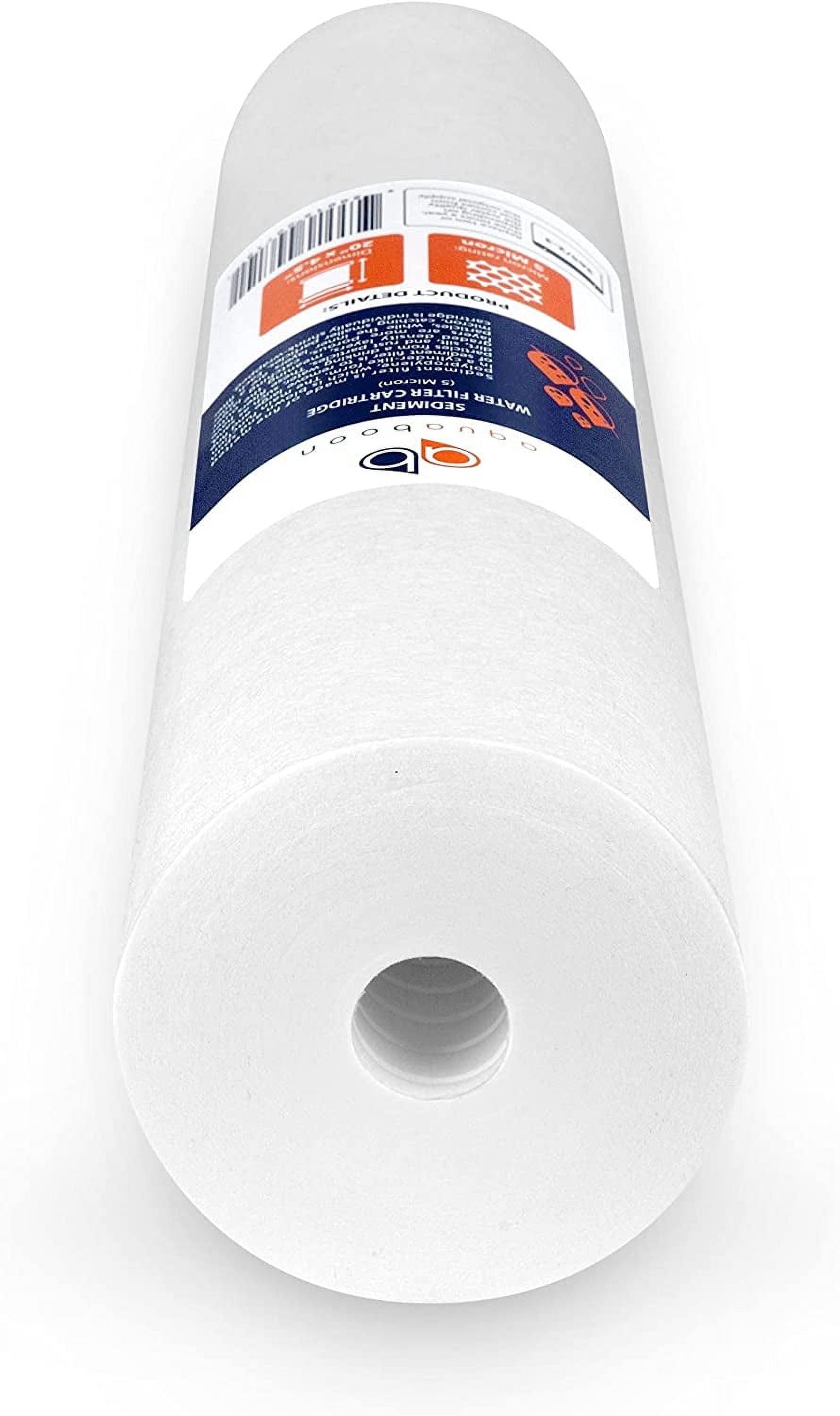 Aquaboon 4-Pack of 5 Micron 20" Sediment Water Filter Replacement Cartridge | Whole House Sediment Filtration | Compatible with AP810-2, SDC-45-2005, FPMB5-20, P5-20, FP25B, 155358-43