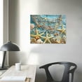 thumbnail image 4 of Chilfamy   Canvas Wall Art Starfish Shell Painting Prints Beach Nature Picture Canvas Artwork for Home Kitchen Bathroom Living Room Wall Decor Ready to Hang 20x16 in/16x12 in, 4 of 6