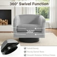 thumbnail image 3 of Swivel Accent Chair for Living Room Barrel Club Chair, Modern Velevt Upholstered Barrel Swivel Chair-Gray, 3 of 6