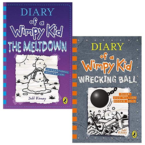 Pre-Owned Diary of a Wimpy Kid Collection 2 Books Set by Jeff Kinney (The Meltdown, Wrecking Ball)