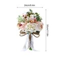 thumbnail image 4 of Bridal Wedding Bouquet Artificial Silk Bride Bridesmaid Vintage Rustic Style Satin Wedding Flower, 4 of 11
