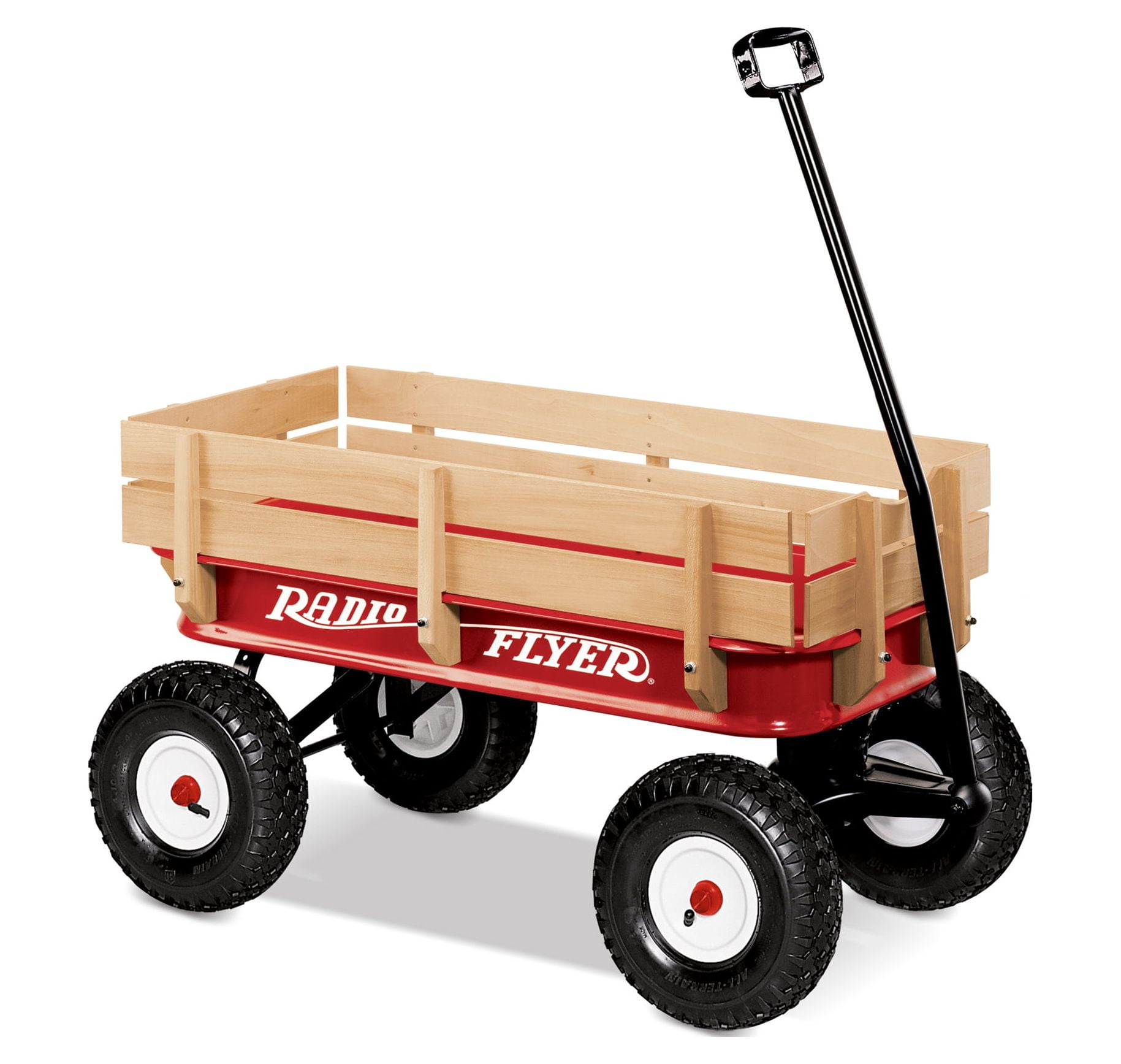 Radio Flyer Big Red Classic ATW Metal Wagon All Terrain Air Tires Red Walmart